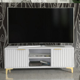 Creative Furniture Tide Crest Tv Unit 120Cm - White & Gold - thumbnail 4