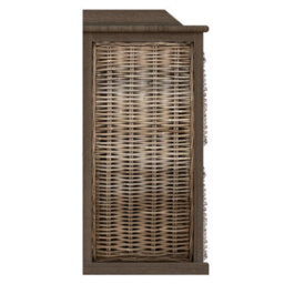 Fwstyle 4 Drawer Storage Unit Ready Assembled Handmade Solid Mahogany & Rattan - thumbnail 4