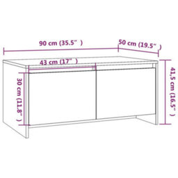 Berkfield Coffee Table Smoked Oak 90X50X41.5 Cm Engineered Wood - thumbnail 8
