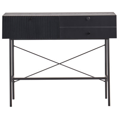 Wyld And Coco Nova Home 3-Drawer Console Table, Black Melamine Mdf, 100 X 30 Cm - image 1