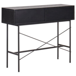 Wyld And Coco Nova Home 3-Drawer Console Table, Black Melamine Mdf, 100 X 30 Cm - thumbnail 6
