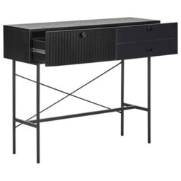 Wyld And Coco Nova Home 3-Drawer Console Table, Black Melamine Mdf, 100 X 30 Cm - thumbnail 5