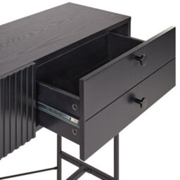 Wyld And Coco Nova Home 3-Drawer Console Table, Black Melamine Mdf, 100 X 30 Cm - thumbnail 7