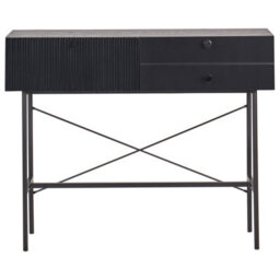 Wyld And Coco Nova Home 3-Drawer Console Table, Black Melamine Mdf, 100 X 30 Cm - thumbnail 1