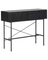 Wyld And Coco Nova Home 3-Drawer Console Table, Black Melamine Mdf, 100 X 30 Cm - thumbnail 3