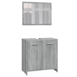 Berkfield Bathroom Furniture Set Grey Sonoma Engineered Wood - thumbnail 2