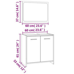 Berkfield Bathroom Furniture Set Grey Sonoma Engineered Wood - thumbnail 9