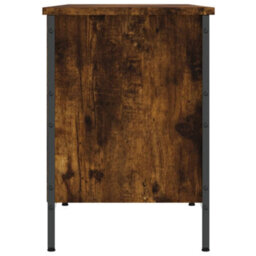 Berkfield Shoe Cabinet Smoked Oak 131X35X50 Cm Engineered Wood - thumbnail 5
