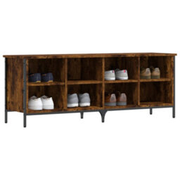 Berkfield Shoe Cabinet Smoked Oak 131X35X50 Cm Engineered Wood - thumbnail 3