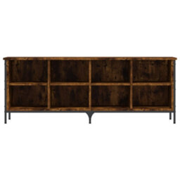 Berkfield Shoe Cabinet Smoked Oak 131X35X50 Cm Engineered Wood - thumbnail 4