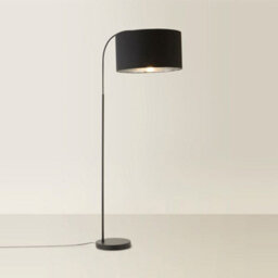 Valuelights Curva Black Arched Floor Lamp With Black Velvet / Chrome Inner Shade - thumbnail 6