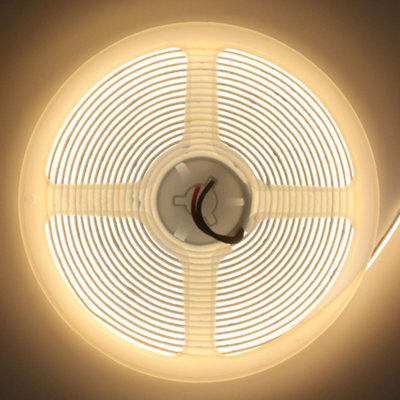 Long Life Lamps Company Warm White Led Tape Strip Light 5 Metres 24V Continuous Cob Illumination Ip20 - image 1