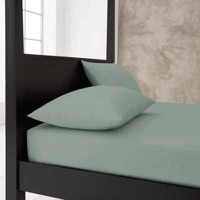 Gc Gaveno Cavailia Premium Super Soft Percale Fitted Sheet King Duck Egg