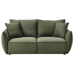Wyld And Coco Cosy Living Room Set - Green Fabric, Low Profile Sofa And 2 Plush Armchairs, Deep Wide Seats - thumbnail 3