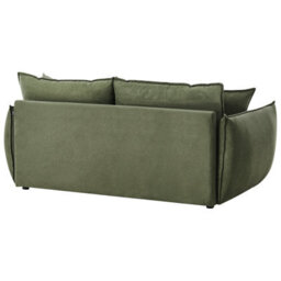 Wyld And Coco Cosy Living Room Set - Green Fabric, Low Profile Sofa And 2 Plush Armchairs, Deep Wide Seats - thumbnail 6