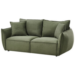 Wyld And Coco Cosy Living Room Set - Green Fabric, Low Profile Sofa And 2 Plush Armchairs, Deep Wide Seats - thumbnail 5