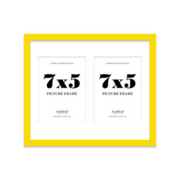 12X10 Inch 2 Opening Photo Collage Frame, Display Two 7X5 Inch Photos, Multi Aperture Family Picture Frame, Yellow - thumbnail 2