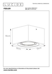 Lucide Fedler Modern Surface Mounted Ceiling Spotlight - Led Dim To Warm - Gu10 - 1X12W 2200K/3000K - White - thumbnail 6