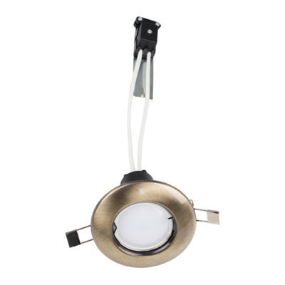 Valuelights 6 X Modern Antique Brass Recessed Gu10 Ceiling Downlight Fitting - Complete With 6 X 5W Gu10 Led Bulb 3000K Warm White - image 1