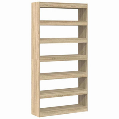 Berkfield Modern Bookcase Sonoma Oak Engineered Wood 100 X 30 X 198 Cm Shelving