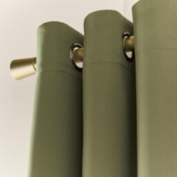 "Ohs Essentials Eyelet Blackout Thermal Curtain Pair, Olive - 66 X 54""" - thumbnail 4