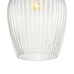 Happy Homewares Modern Transparent Mini Line Ribbed Glass Pendant Ceiling Lamp Shade - thumbnail 5