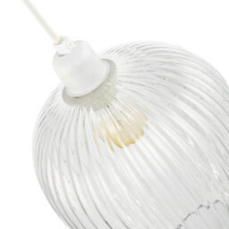 Happy Homewares Modern Transparent Mini Line Ribbed Glass Pendant Ceiling Lamp Shade - thumbnail 3
