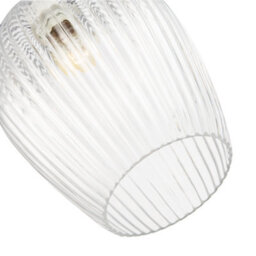 Happy Homewares Modern Transparent Mini Line Ribbed Glass Pendant Ceiling Lamp Shade - thumbnail 4