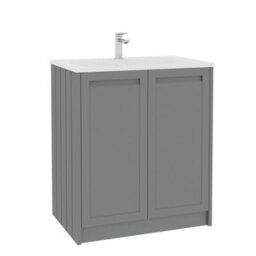 Royal Bathrooms Elmore 700mm Traditional Floor Standing 2 Door Bathroom Vanity Unit With Matt Stone Basin Sink - Matt Pebble Grey - thumbnail 6
