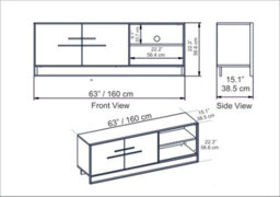 Decorotika Polka Tv Stand Tv Unit For Tvs Up To 72 Inch White Marble Effect And Gold - thumbnail 6