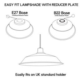 Rustic Red Vintage Metal Pendant Light Shade 36Cm E27 Easy Fit Ceiling Light For Kitchen, Living Room Or Bedroom. - thumbnail 3