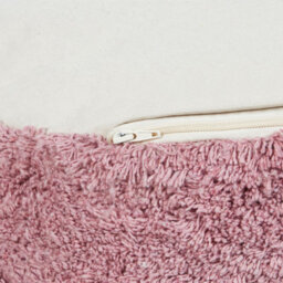 Beliani Handmade Pink Shaggy Cotton Pouffe 50 X 35 Cm - Round Boho Seat - thumbnail 6