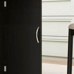Wyld Haus Kafa Laso Extendable Drop-Leaf Dining Table With Storage Shelves And Wheels, Black, Seats Up To 6 - thumbnail 8
