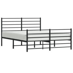 Berkfield Metal Bed Frame With Headboard And Footboard Black 140X200 Cm - thumbnail 4