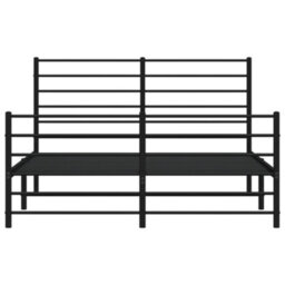 Berkfield Metal Bed Frame With Headboard And Footboard Black 140X200 Cm - thumbnail 6