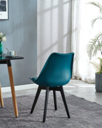 Nordlys Set Of 4 Blue Wood And Polypropylene Dining Chairs Modern Design Style Dining Room - thumbnail 4