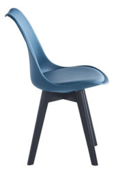 Nordlys Set Of 4 Blue Wood And Polypropylene Dining Chairs Modern Design Style Dining Room - thumbnail 5