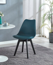 Nordlys Set Of 4 Blue Wood And Polypropylene Dining Chairs Modern Design Style Dining Room - thumbnail 3