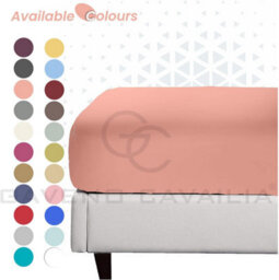 Gc Gaveno Cavailia Percale Deep Fitted Sheet Double Pink Extra Deep Pocket 16 Inch (40 Cm) - thumbnail 3