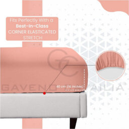Gc Gaveno Cavailia Percale Deep Fitted Sheet Double Pink Extra Deep Pocket 16 Inch (40 Cm) - thumbnail 5