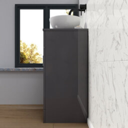 Nes Home 500mm Anthracite Bathroom Vanity Unit With Countertop & Round Basin - thumbnail 5