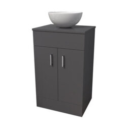 Nes Home 500mm Anthracite Bathroom Vanity Unit With Countertop & Round Basin - thumbnail 6