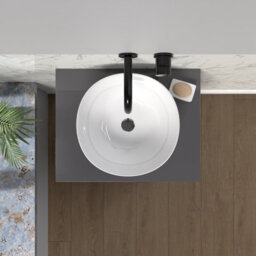 Nes Home 500mm Anthracite Bathroom Vanity Unit With Countertop & Round Basin - thumbnail 4