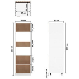 Vidaxl Refrigerator Cabinet Grey Sonoma 60X57X207 Cm Engineered Wood - thumbnail 9
