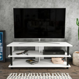Decorotika Pueblo Tv Stand Tv Unit For Tv's Up To 55 Inches Black And White - thumbnail 1