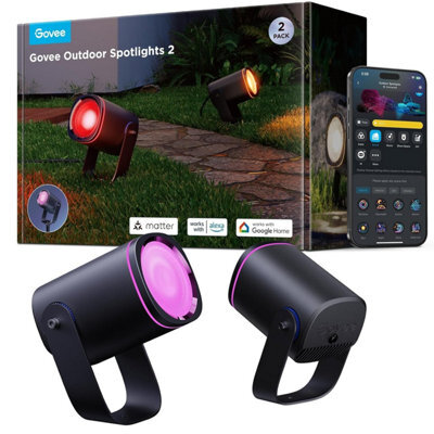 Govee Outdoor Spotlight, Waterproof Garden Lights, Rgbwic Led Dimmable 700 Lm With 69 Scene Modes And 16 Million Colors For