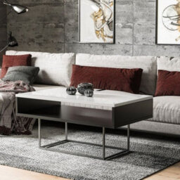 Enna Modern Coffee Table Stylish Living Room Table With Durable Laminated Board Compact Design Easy To Clean Finish White Gloss