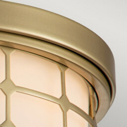 Luminosa Lighting Elstead Quoizel Guardian Cylindrical Ceiling Light Painted Natural Brass, Ip44 - thumbnail 5