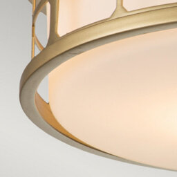 Luminosa Lighting Elstead Quoizel Guardian Cylindrical Ceiling Light Painted Natural Brass, Ip44 - thumbnail 3