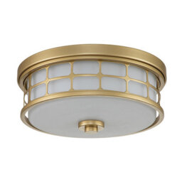 Luminosa Lighting Elstead Quoizel Guardian Cylindrical Ceiling Light Painted Natural Brass, Ip44 - thumbnail 2